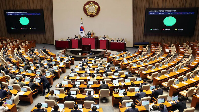 노란봉투법이 본회의 통과되는 국회의 모습