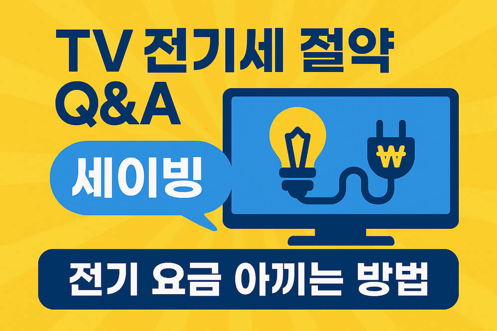 TV 전기세 절약을 위한 Q&A를 나타낸 사진