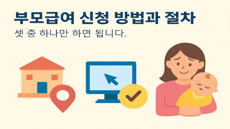 부모급여 신청 방법과 절차를 나타내는 사진