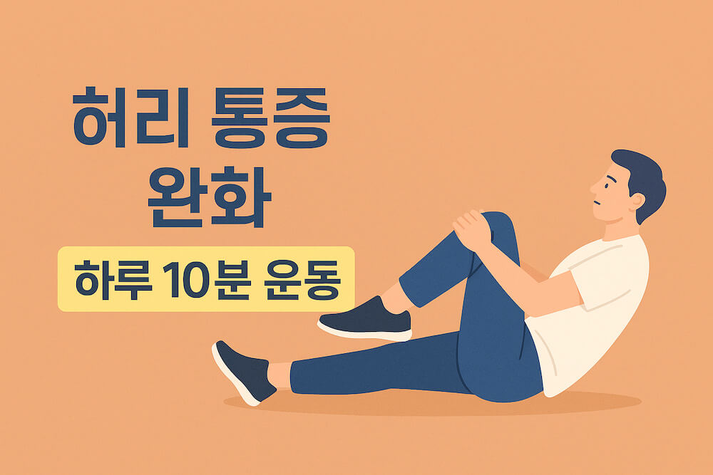 하루 10분 운동으로 허리 통증을 완화하는 내용의 썸네일