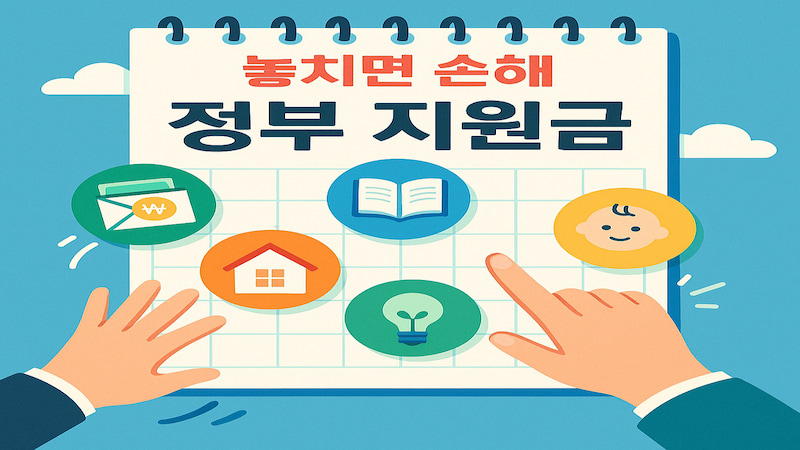 2025 정부 지원금 놓치면 손해라는 것을 강조한 일러스트