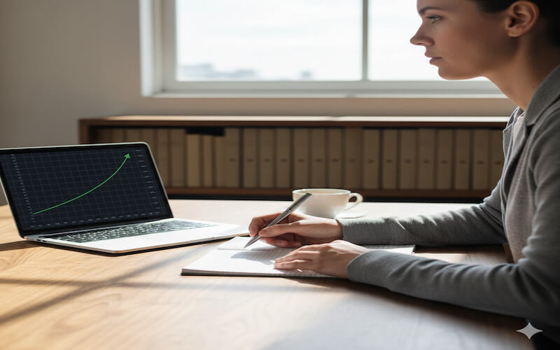 트럼프 관세 정책으로 인한 폭락장에서 멘탈 회복 및 평정심을 가지고 장기 투자 희망의 모습을 보이는 사람의 모습