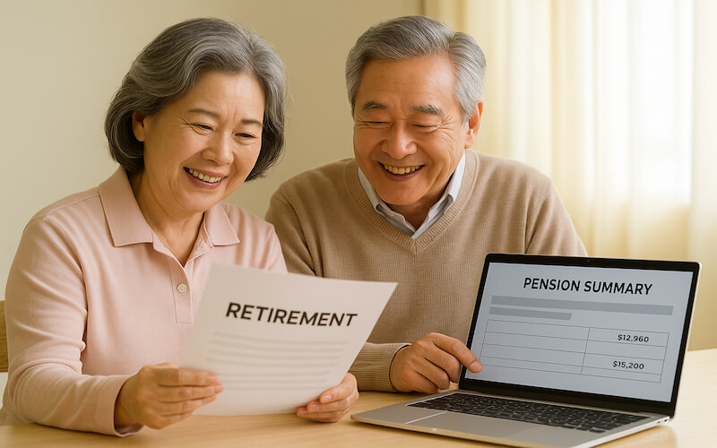 국민연금 수령액 확인 후 노후 준비하는 모습