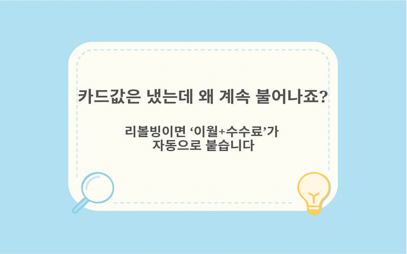 리볼빙 해지 방법 서론 이미지, 카드 결제 후에도 이자가 붙는 이유와 자동이월 구조 안내