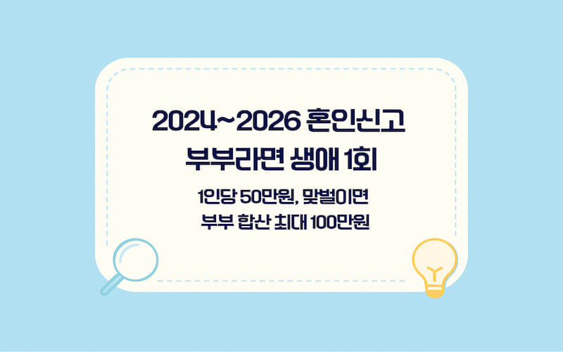 혼인 세액공제 2024~2026 대상 조건 1인당 50만원 부부 합산 기준
