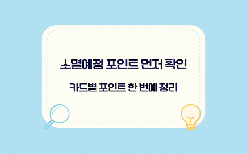 카드포인트 통합조회로 소멸예정 포인트 확인 이미지, 잔여 포인트와 소멸예정 포인트 한 번에 정리