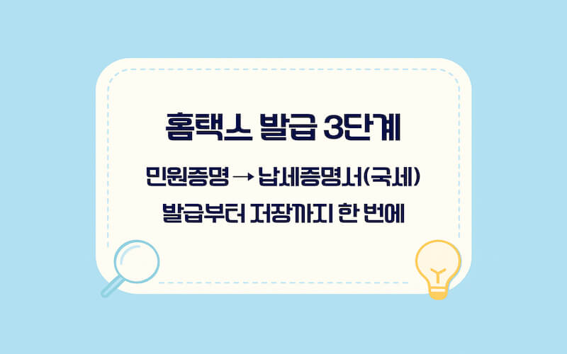 홈택스 국세 납세증명서 발급 순서 민원증명 메뉴에서 신청하는 방법