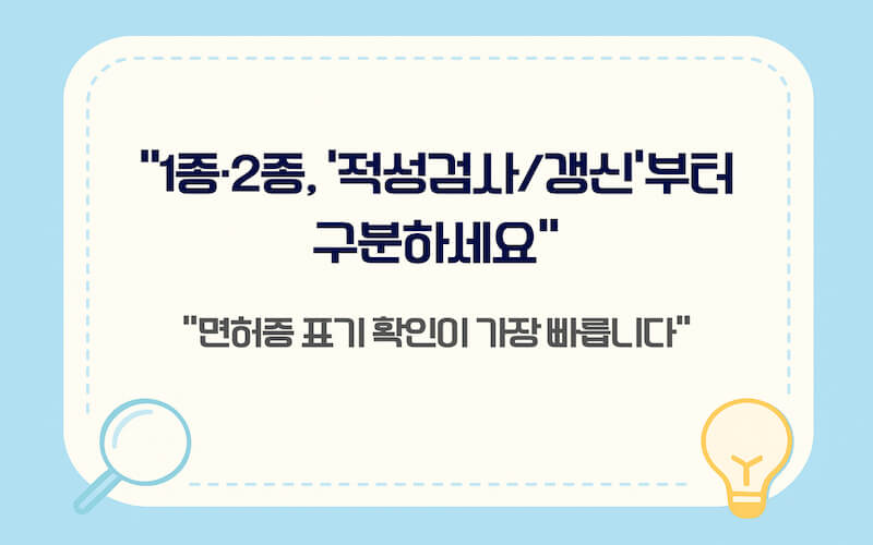 운전면허 1종 2종 적성검사·갱신 대상 구분과 갱신 기간 확인 방법