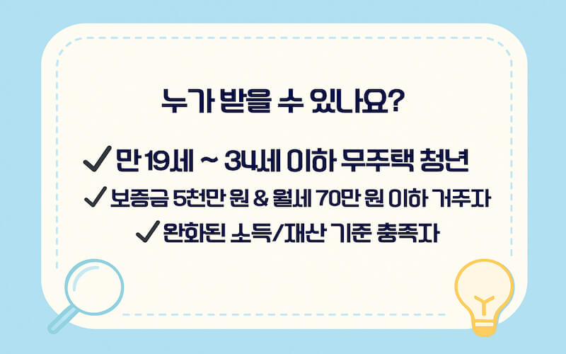 2026청년월세특별지원 나이, 무주택, 소득 등 자격 조건 안내