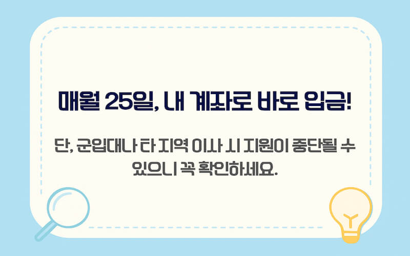 2026청년월세특별지원 매월 지급일 및 지원 중단 주의사항