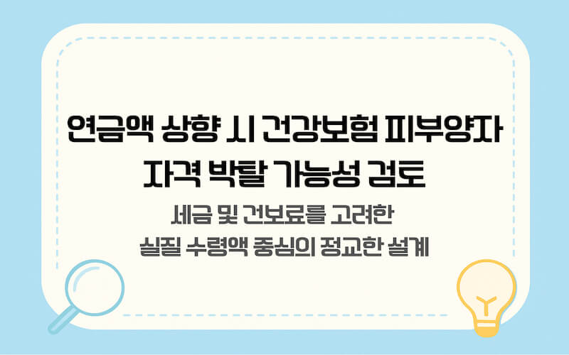 연금 수령액 증가에 따른 건강보험 피부양자 자격 박탈 기준 안내