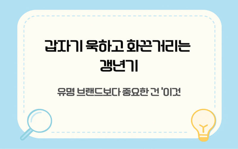 갱년기 영양제 추천 제품 선택 시 식약처 인증 성분 확인의 중요성 이미지