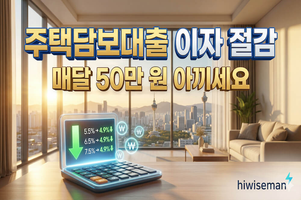 2026 주택담보대출 이자 절감 및 매달 50만원 아끼는 방법 안내 썸네일 hiwiseman