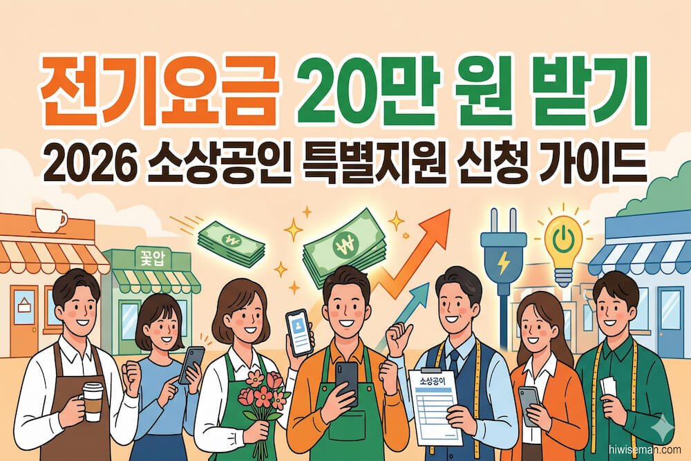 2026년 소상공인 전기요금 특별지원 최대 20만 원 신청 가이드 썸네일 이미지