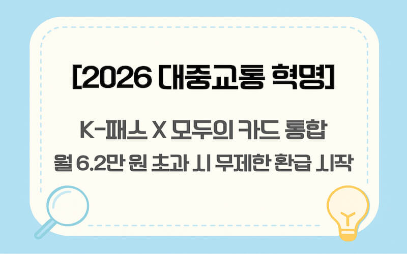 GTX와 신분당선 무제한 환급이 포함된 2026년 개편 K-패스 도입 안내