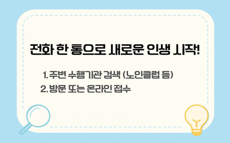 전화 한 통으로 새로운 인생 시작! 주변 수행기관 검색 및 온라인 접수 방법 안내.